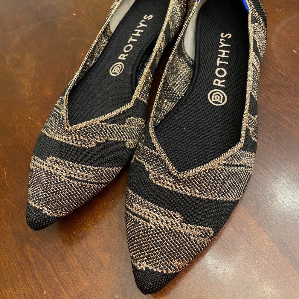 Rothy’s The Point in Golden Shimmer US 10.5